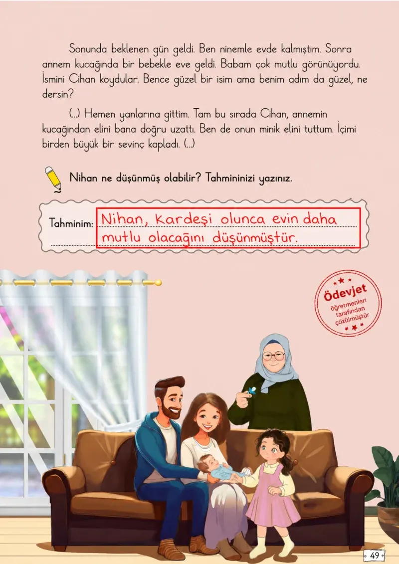 2. Sınıf Türkçe Ders Kitabı Cevapları Meb Yayınları 1. Kitap Sayfa 49 Çözüm Görseli