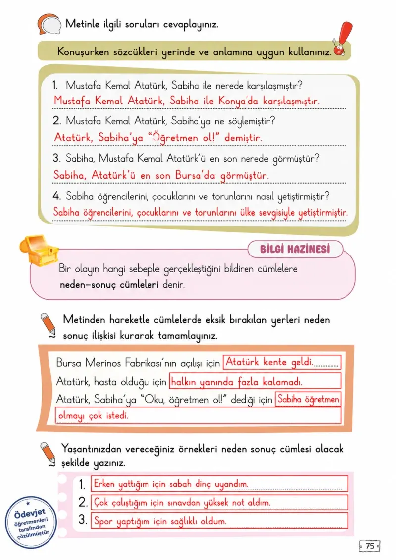 2. Sınıf Türkçe Ders Kitabı Cevapları Meb Yayınları 1. Kitap Sayfa 75 Çözüm Görseli