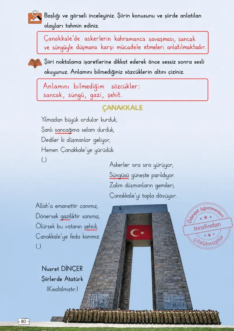 2. Sınıf Türkçe Ders Kitabı Cevapları Meb Yayınları 1. Kitap Sayfa 80 Çözüm Görseli