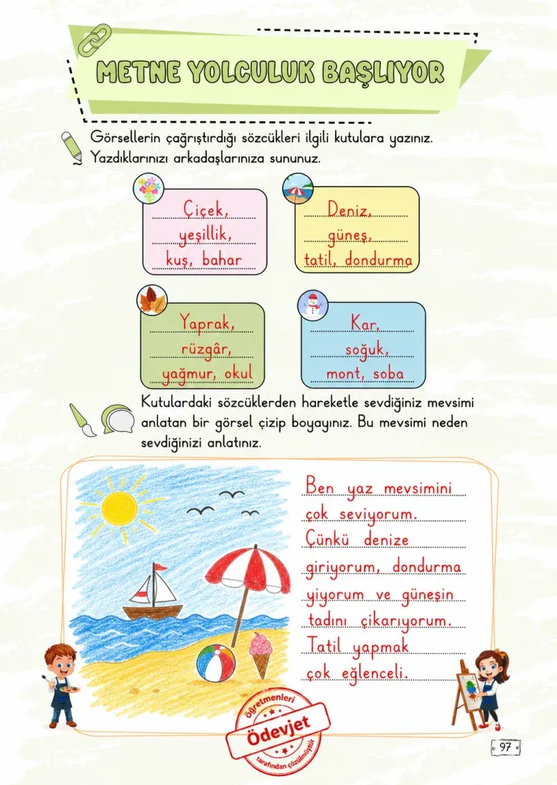 2. Sınıf Türkçe Ders Kitabı Cevapları Meb Yayınları 1. Kitap Sayfa 97 Çözüm Görseli