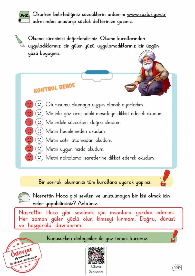 2. Sınıf Türkçe Ders Kitabı Cevapları Meb Yayınları 2. Kitap Sayfa 107 Çözüm Görseli