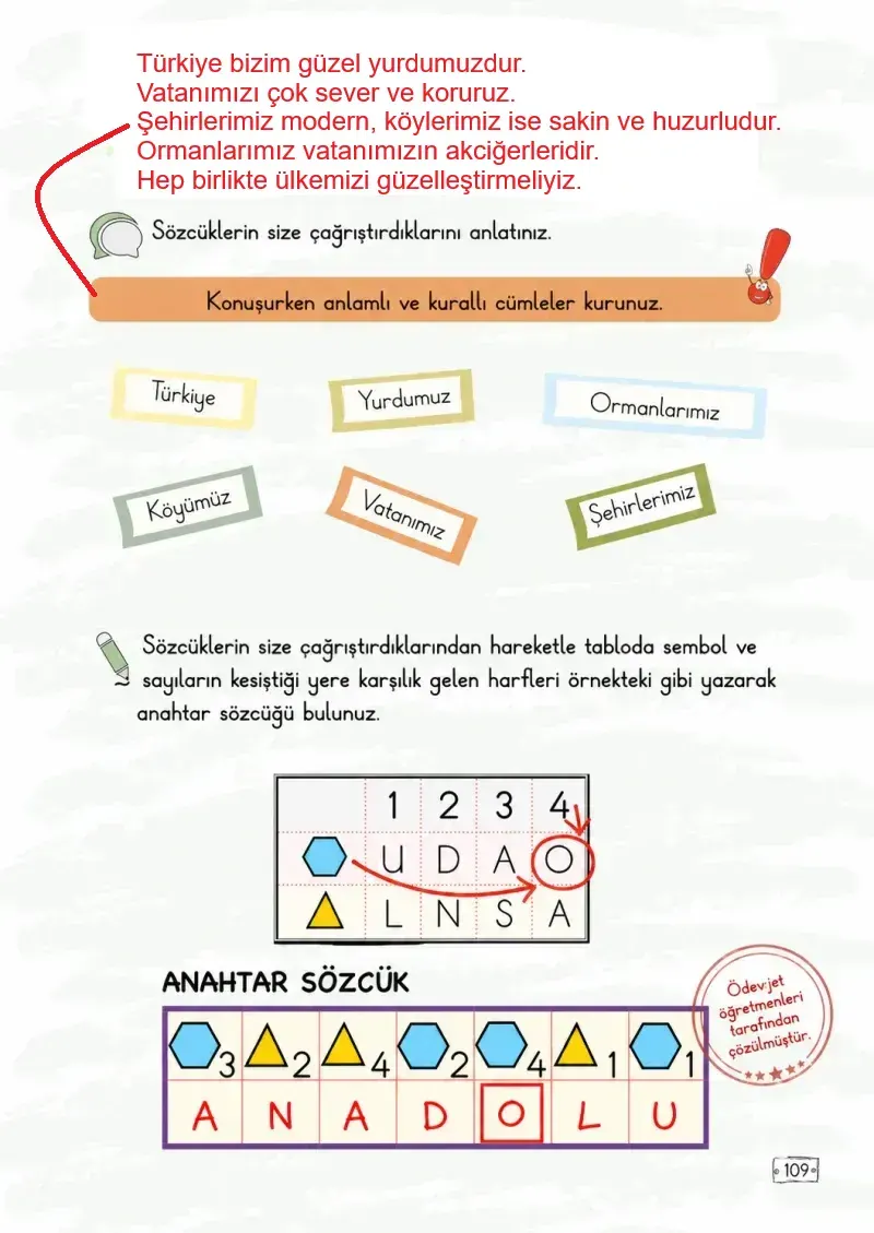 2. Sınıf Türkçe Ders Kitabı Cevapları Meb Yayınları 2. Kitap Sayfa 109 Çözüm Görseli