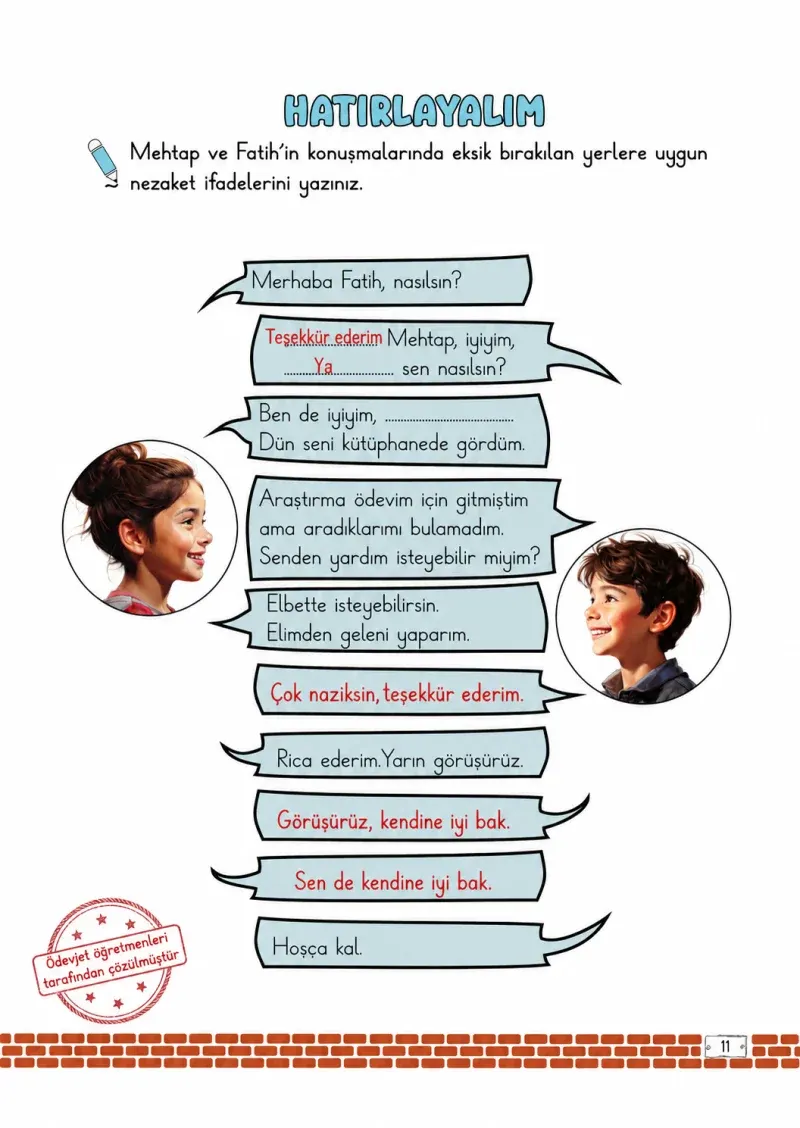 2. Sınıf Türkçe Ders Kitabı Cevapları Meb Yayınları 2. Kitap Sayfa 11 Çözüm Görseli