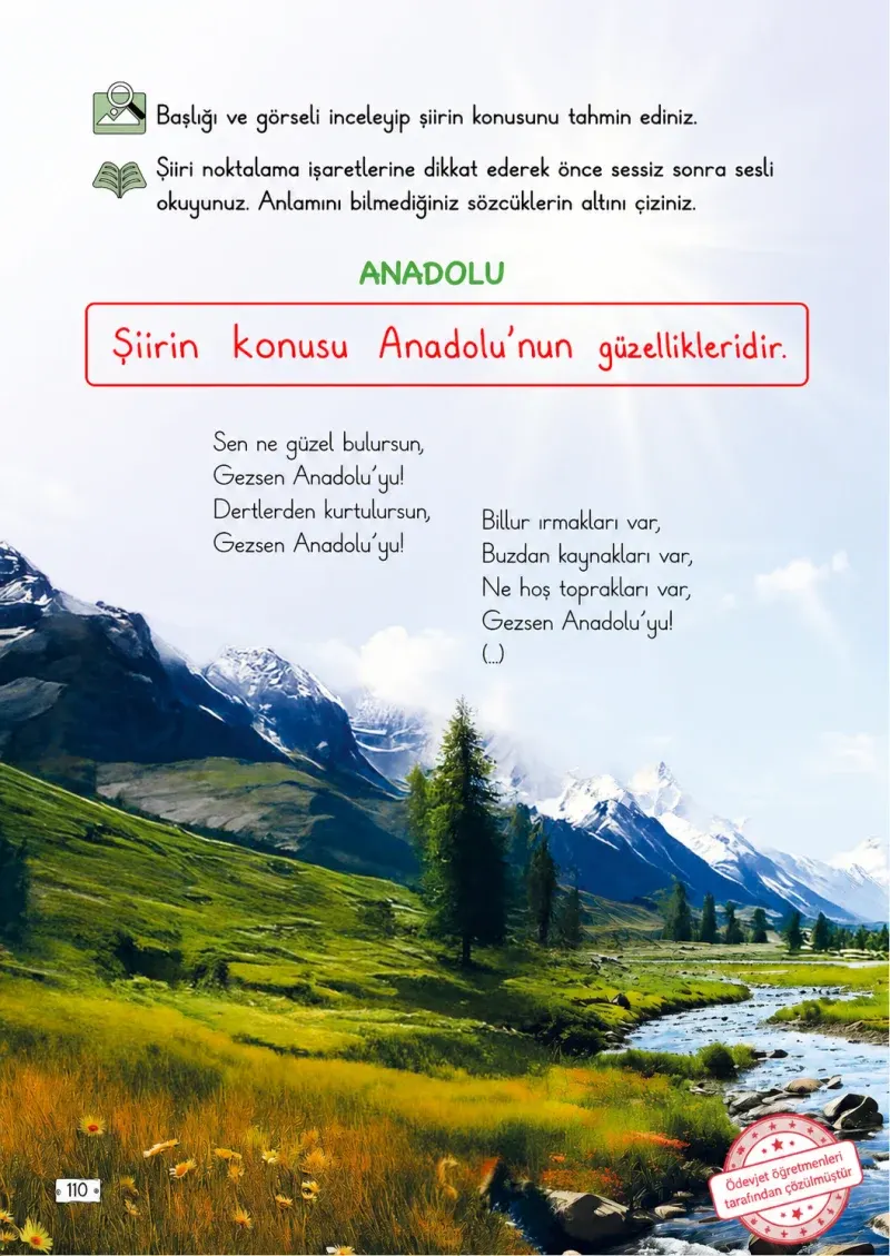 2. Sınıf Türkçe Ders Kitabı Cevapları Meb Yayınları 2. Kitap Sayfa 110 Çözüm Görseli