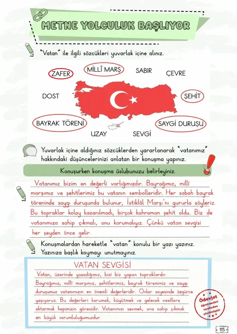 2. Sınıf Türkçe Ders Kitabı Cevapları Meb Yayınları 2. Kitap Sayfa 115 Çözüm Görseli