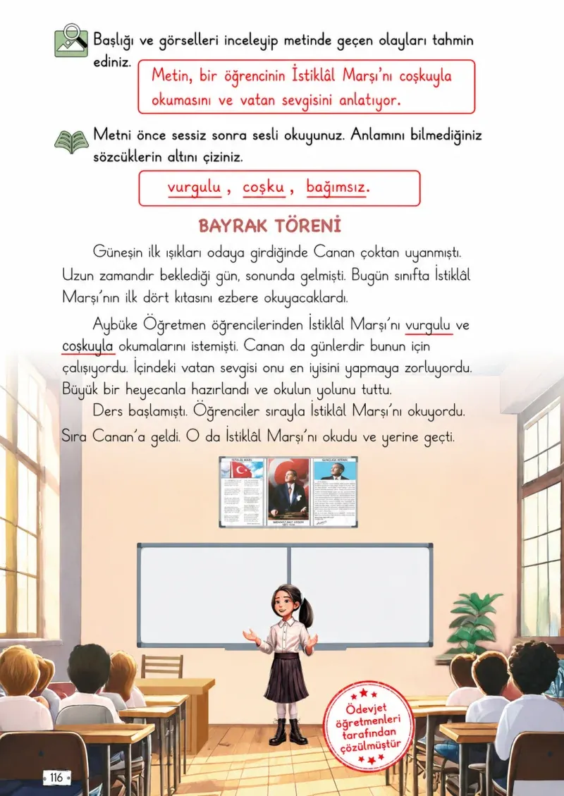 2. Sınıf Türkçe Ders Kitabı Cevapları Meb Yayınları 2. Kitap Sayfa 116 Çözüm Görseli