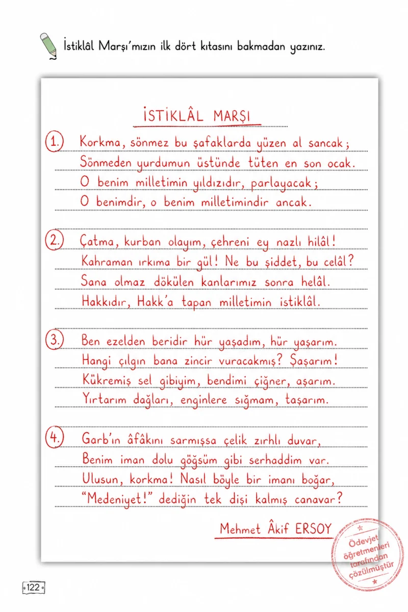 2. Sınıf Türkçe Ders Kitabı Cevapları Meb Yayınları 2. Kitap Sayfa 122 Çözüm Görseli
