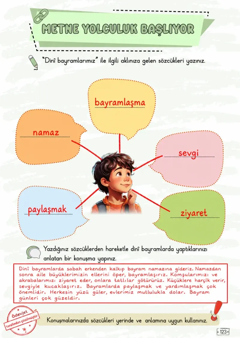 2. Sınıf Türkçe Ders Kitabı Cevapları Meb Yayınları 2. Kitap Sayfa 123 Çözüm Görseli