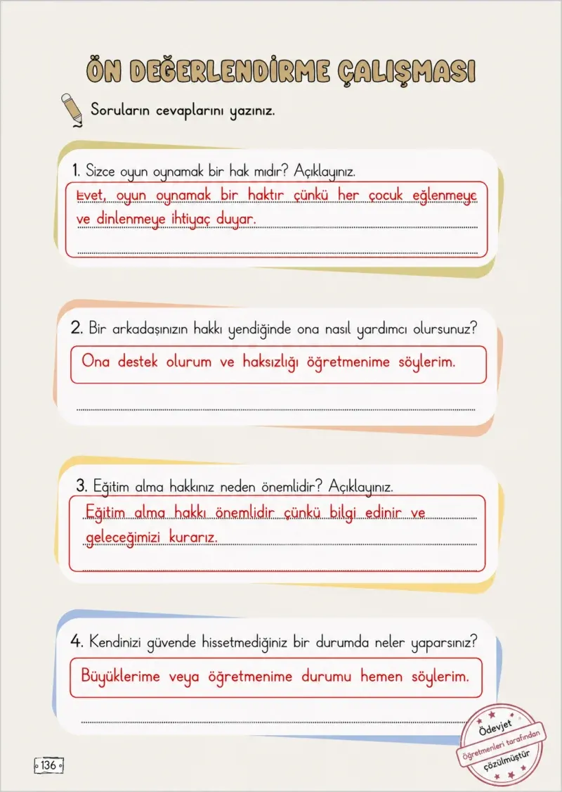 2. Sınıf Türkçe Ders Kitabı Cevapları Meb Yayınları 2. Kitap Sayfa 136 Çözüm Görseli
