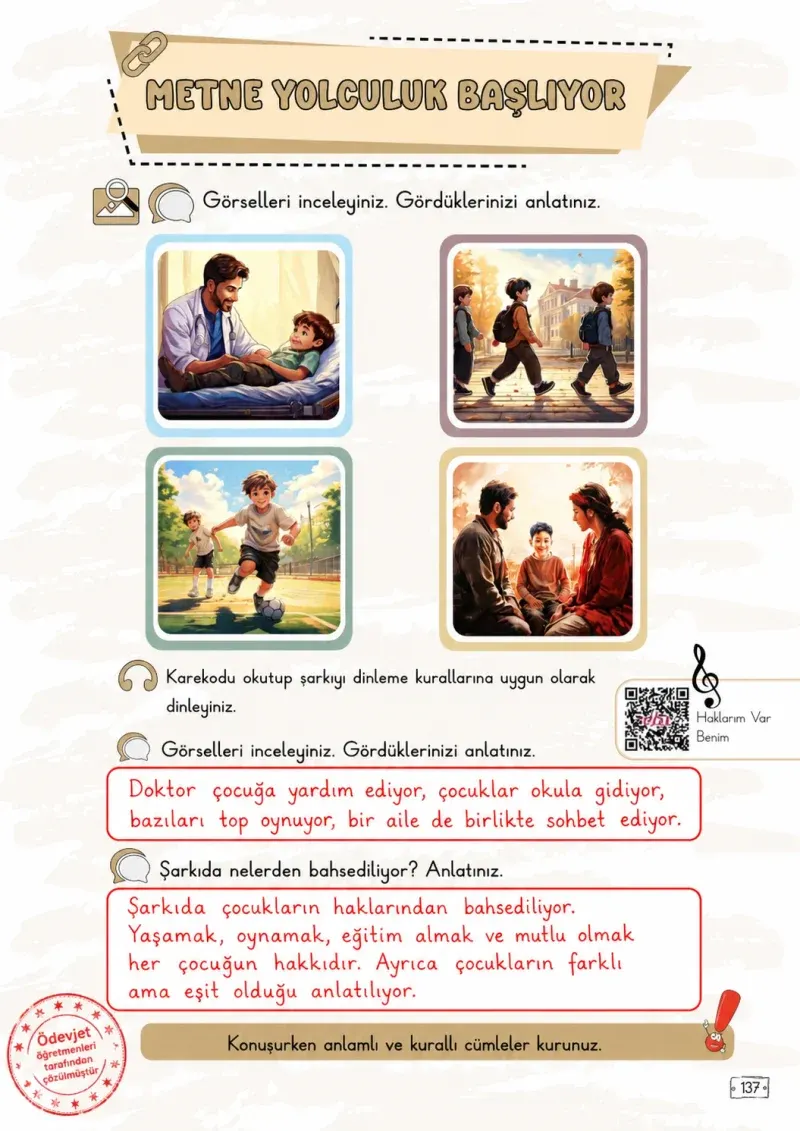 2. Sınıf Türkçe Ders Kitabı Cevapları Meb Yayınları 2. Kitap Sayfa 137 Çözüm Görseli