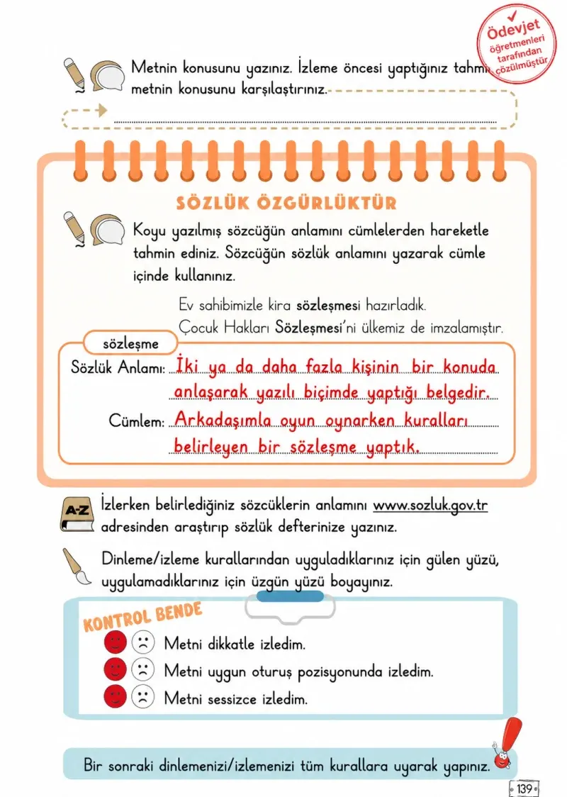 2. Sınıf Türkçe Ders Kitabı Cevapları Meb Yayınları 2. Kitap Sayfa 139 Çözüm Görseli