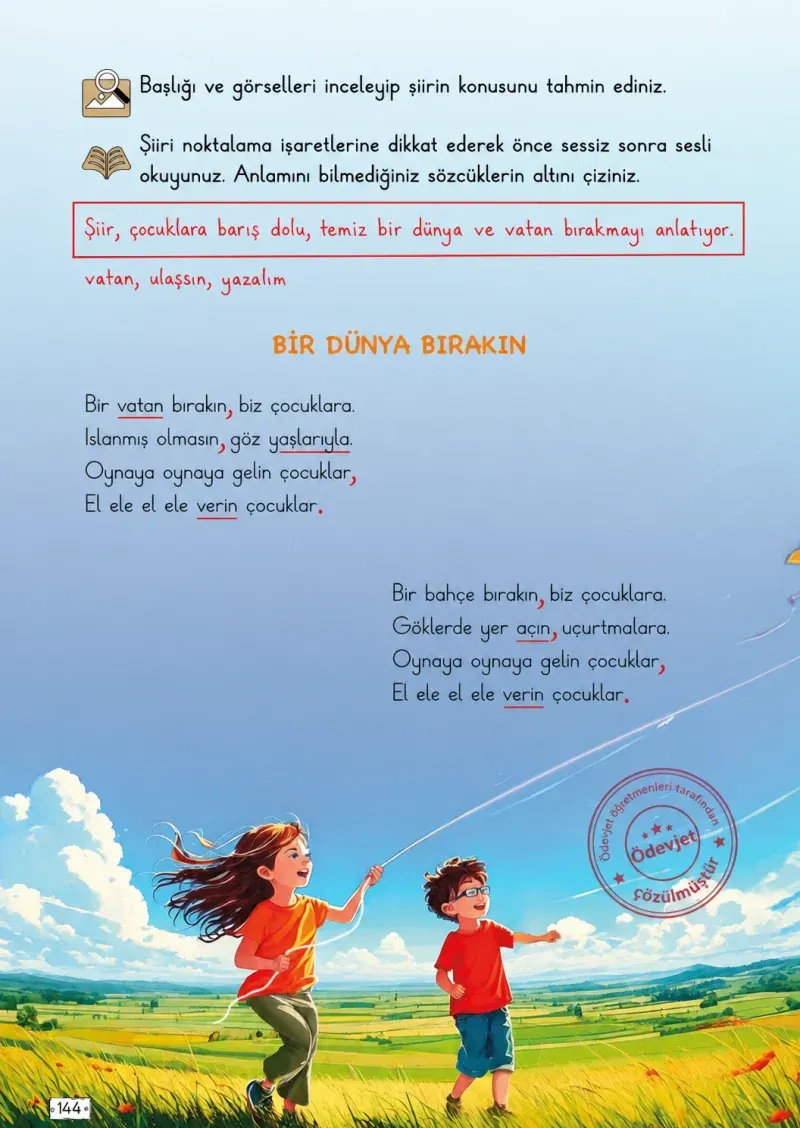 2. Sınıf Türkçe Ders Kitabı Cevapları Meb Yayınları 2. Kitap Sayfa 144 Çözüm Görseli