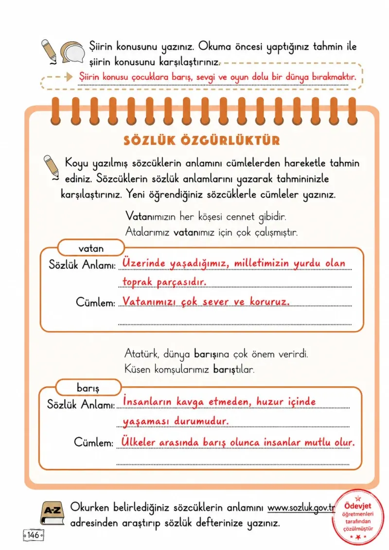 2. Sınıf Türkçe Ders Kitabı Cevapları Meb Yayınları 2. Kitap Sayfa 146 Çözüm Görseli