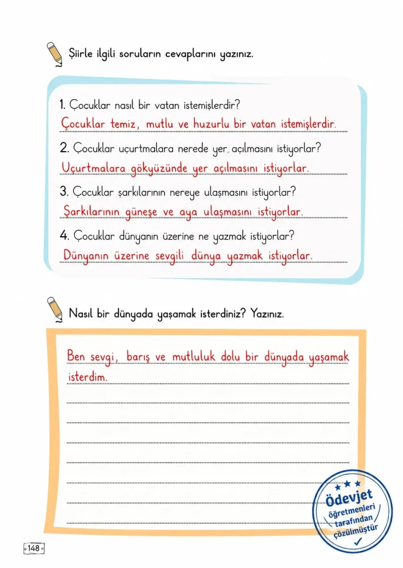 2. Sınıf Türkçe Ders Kitabı Cevapları Meb Yayınları 2. Kitap Sayfa 148 Çözüm Görseli