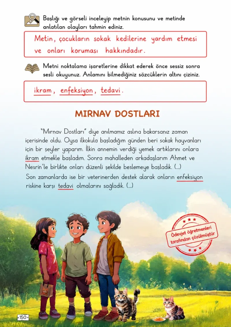 2. Sınıf Türkçe Ders Kitabı Cevapları Meb Yayınları 2. Kitap Sayfa 150 Çözüm Görseli