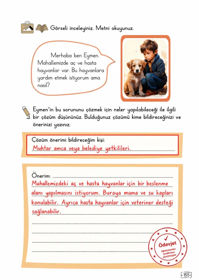 2. Sınıf Türkçe Ders Kitabı Cevapları Meb Yayınları 2. Kitap Sayfa 155 Çözüm Görseli