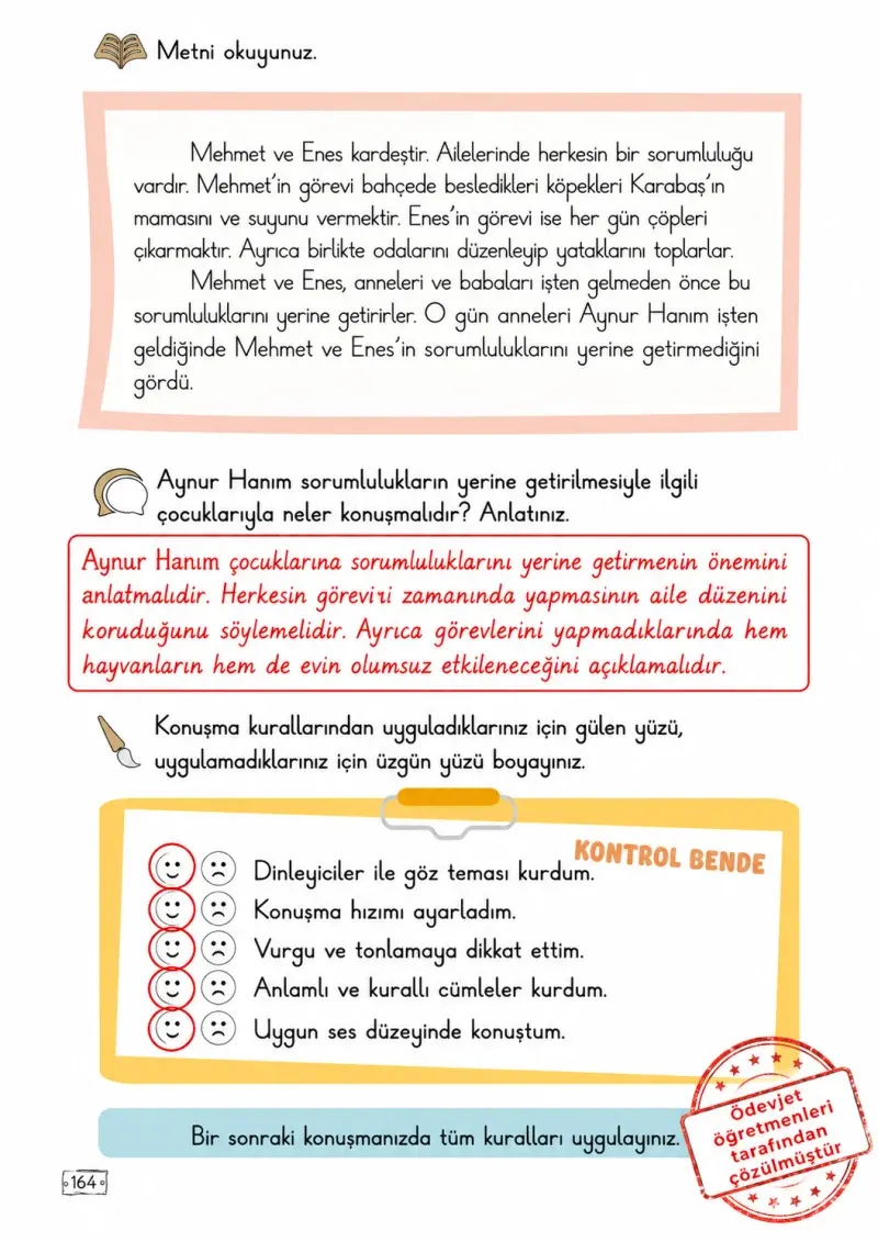 2. Sınıf Türkçe Ders Kitabı Cevapları Meb Yayınları 2. Kitap Sayfa 164 Çözüm Görseli