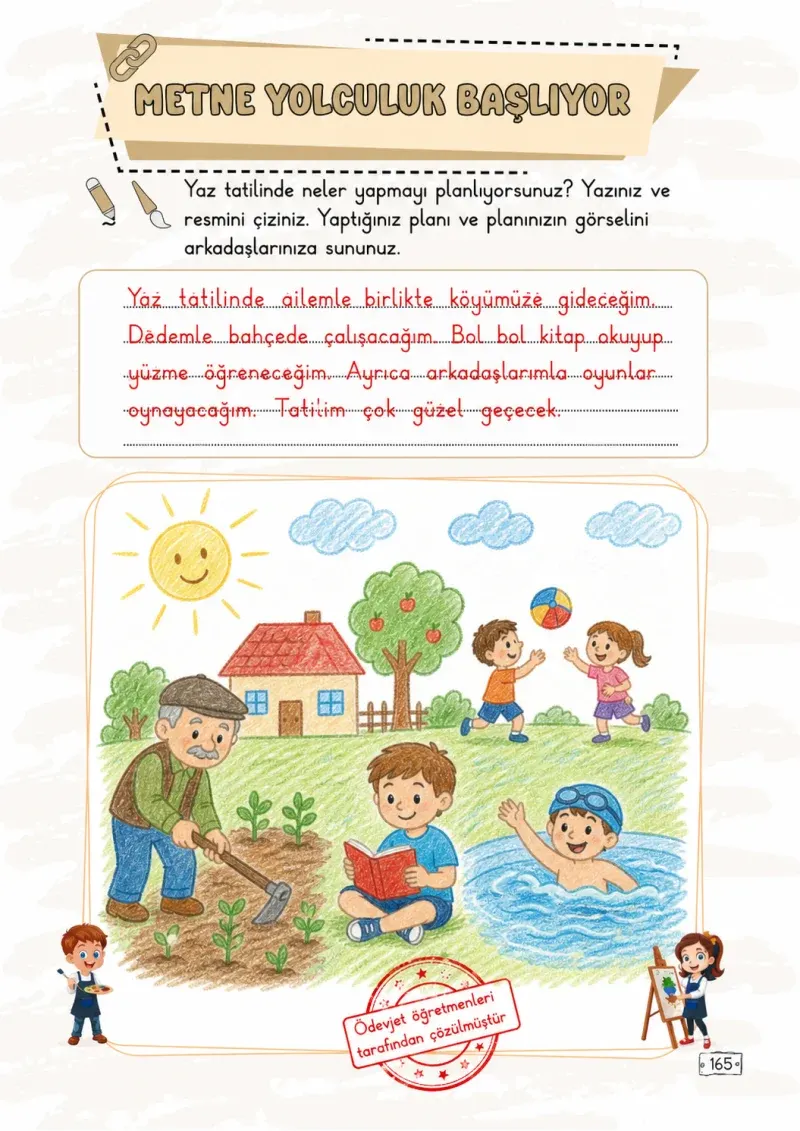 2. Sınıf Türkçe Ders Kitabı Cevapları Meb Yayınları 2. Kitap Sayfa 165 Çözüm Görseli