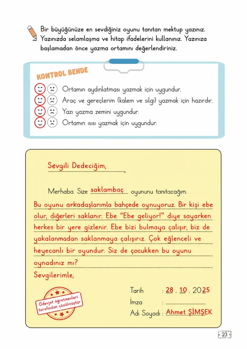 2. Sınıf Türkçe Ders Kitabı Cevapları Meb Yayınları 2. Kitap Sayfa 23 Çözüm Görseli