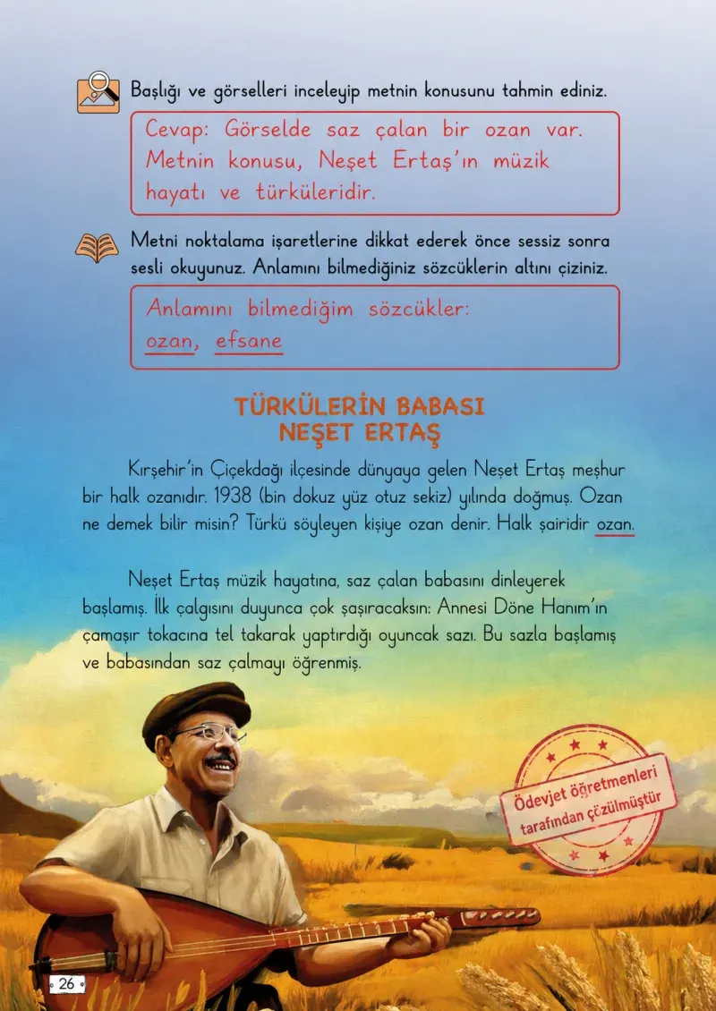 2. Sınıf Türkçe Ders Kitabı Cevapları Meb Yayınları 2. Kitap Sayfa 26 Çözüm Görseli