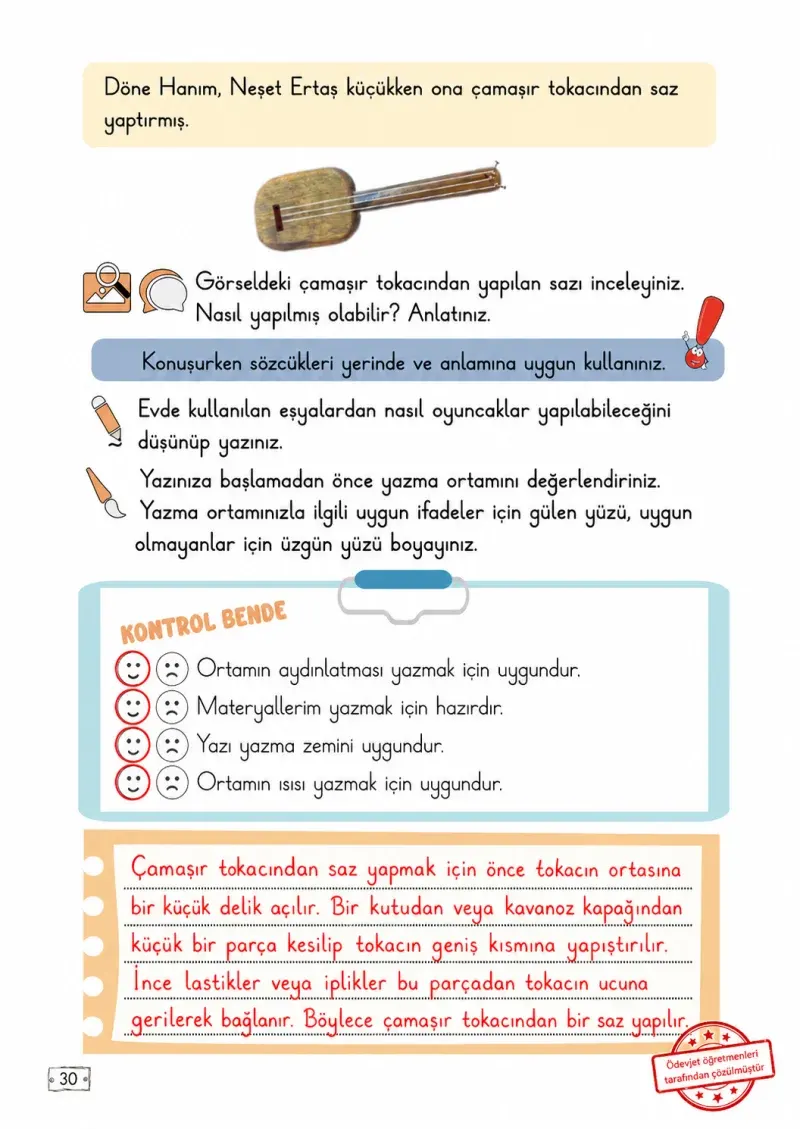 2. Sınıf Türkçe Ders Kitabı Cevapları Meb Yayınları 2. Kitap Sayfa 30 Çözüm Görseli
