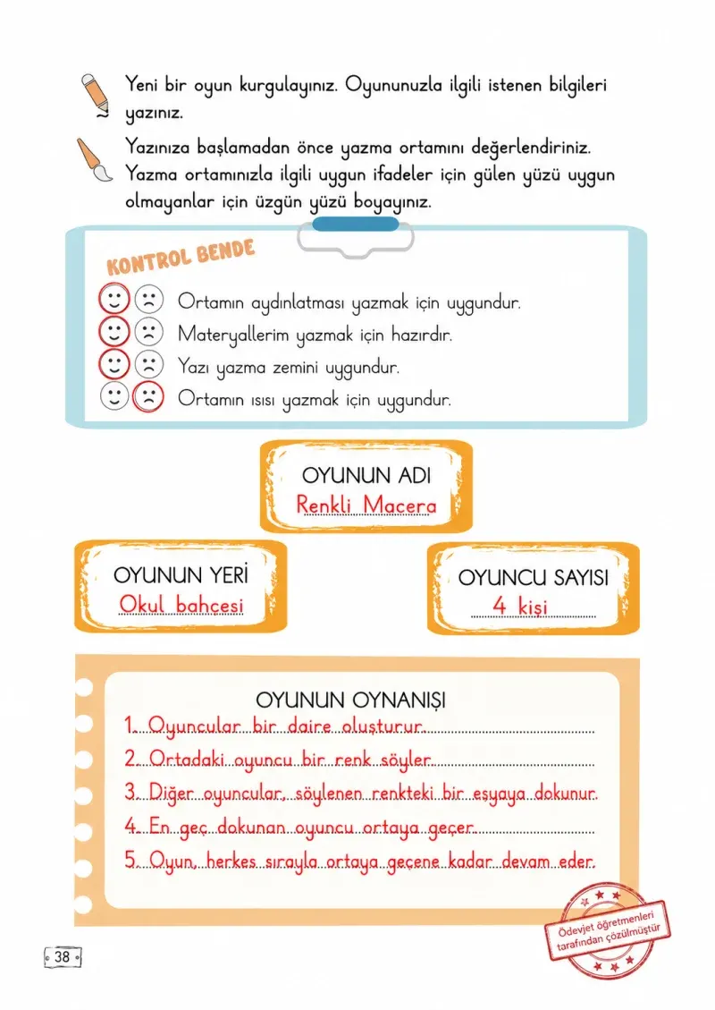 2. Sınıf Türkçe Ders Kitabı Cevapları Meb Yayınları 2. Kitap Sayfa 38 Çözüm Görseli