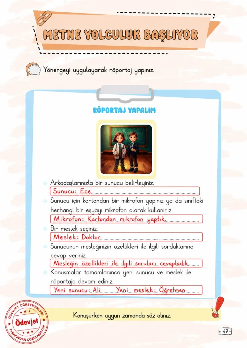 2. Sınıf Türkçe Ders Kitabı Cevapları Meb Yayınları 2. Kitap Sayfa 47 Çözüm Görseli