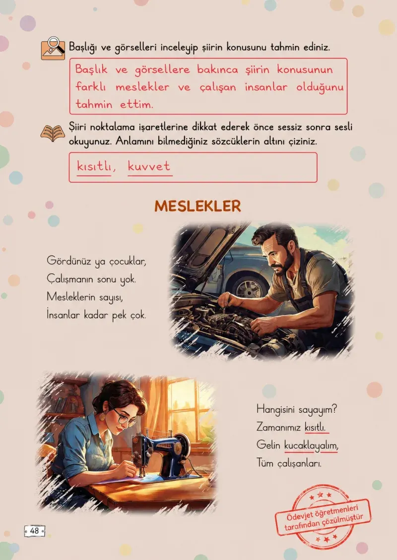 2. Sınıf Türkçe Ders Kitabı Cevapları Meb Yayınları 2. Kitap Sayfa 48 Çözüm Görseli