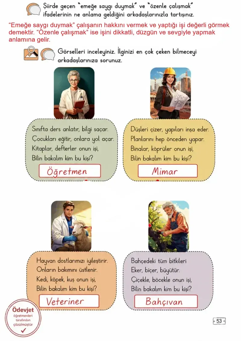 2. Sınıf Türkçe Ders Kitabı Cevapları Meb Yayınları 2. Kitap Sayfa 53 Çözüm Görseli