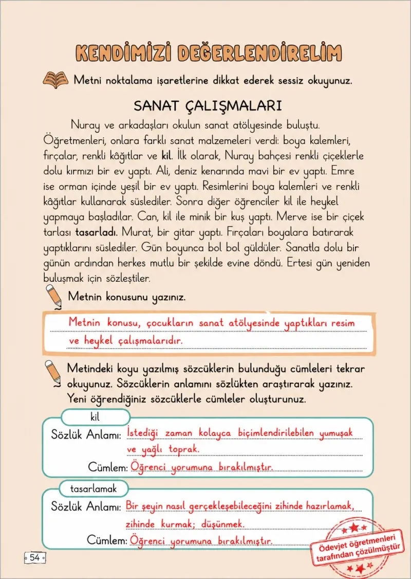 2. Sınıf Türkçe Ders Kitabı Cevapları Meb Yayınları 2. Kitap Sayfa 54 Çözüm Görseli