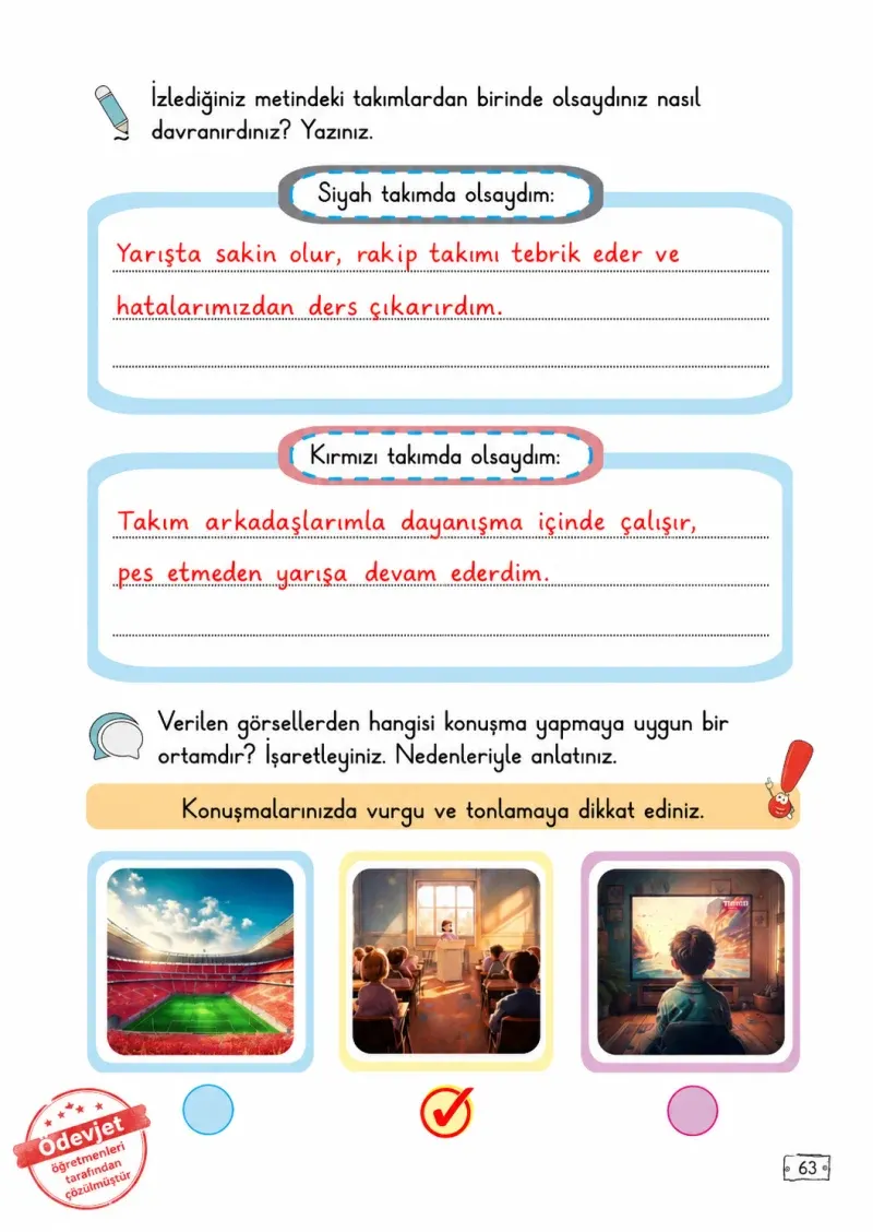 2. Sınıf Türkçe Ders Kitabı Cevapları Meb Yayınları 2. Kitap Sayfa 63 Çözüm Görseli