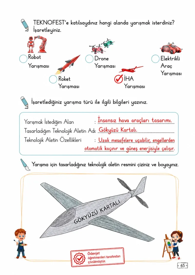 2. Sınıf Türkçe Ders Kitabı Cevapları Meb Yayınları 2. Kitap Sayfa 65 Çözüm Görseli