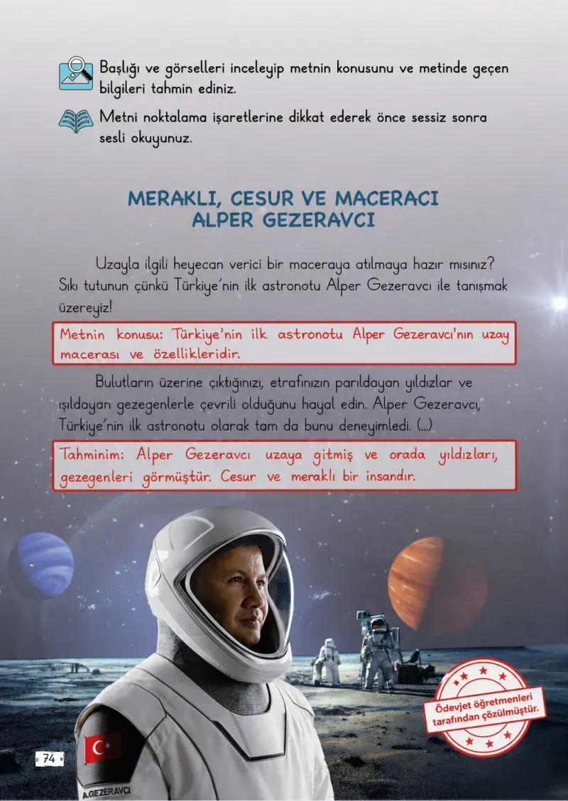 2. Sınıf Türkçe Ders Kitabı Cevapları Meb Yayınları 2. Kitap Sayfa 74 Çözüm Görseli