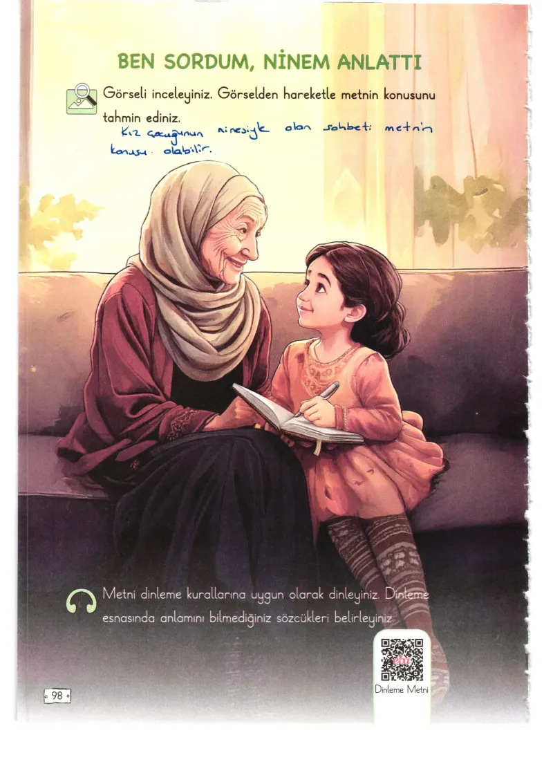 2. Sınıf Türkçe Ders Kitabı Cevapları Meb Yayınları 2. Kitap Sayfa 98 Çözüm Görseli