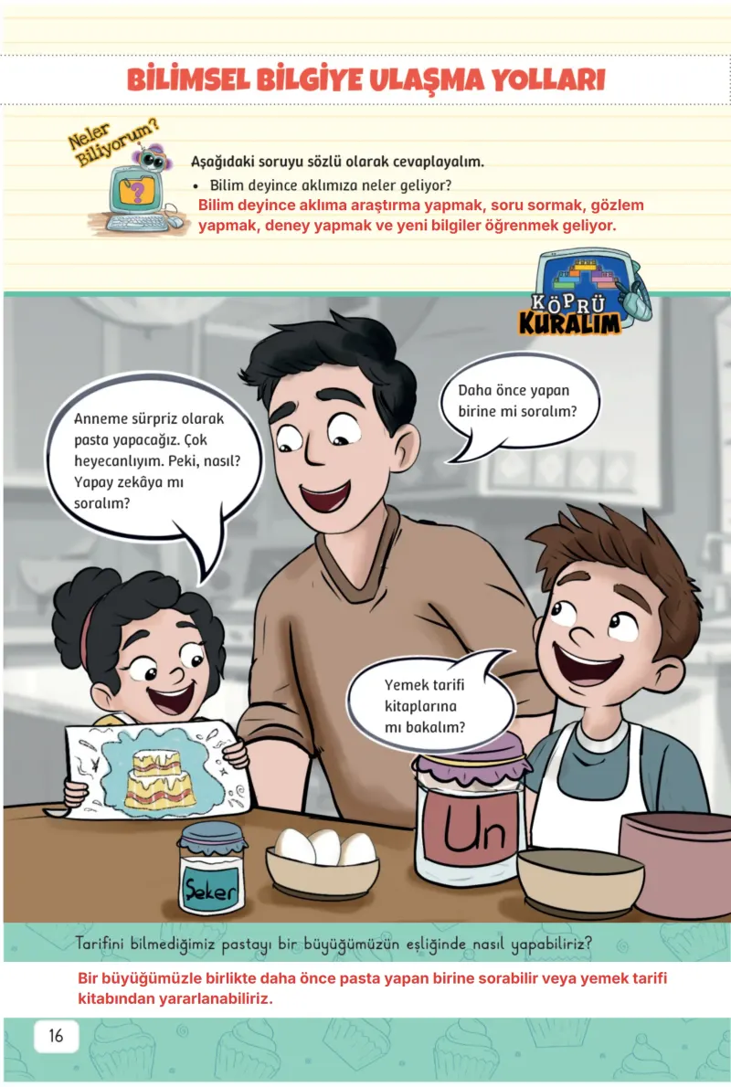 3. Sınıf Fen Bilimleri Ders Kitabı Cevapları Meb Yayınları 1. Kitap Sayfa 16 Çözüm Görseli