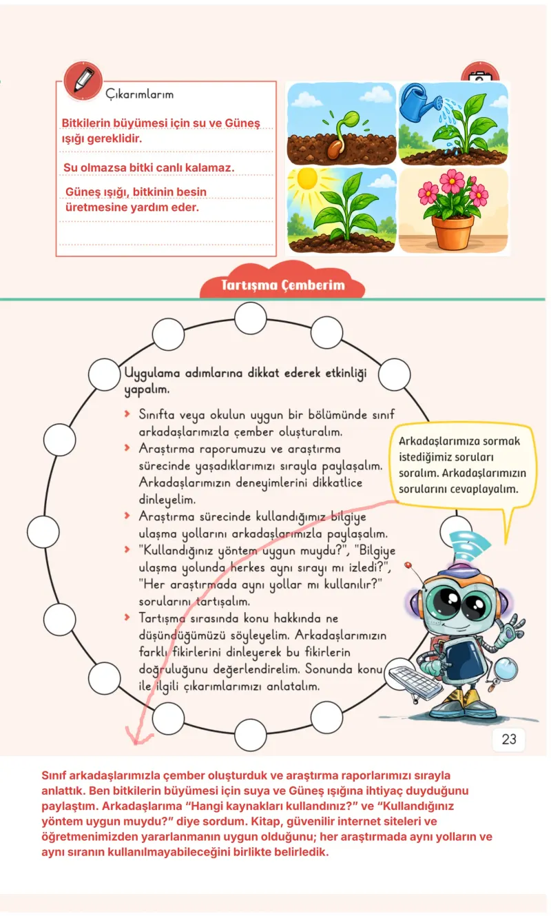 3. Sınıf Fen Bilimleri Ders Kitabı Cevapları Meb Yayınları 1. Kitap Sayfa 23 Çözüm Görseli
