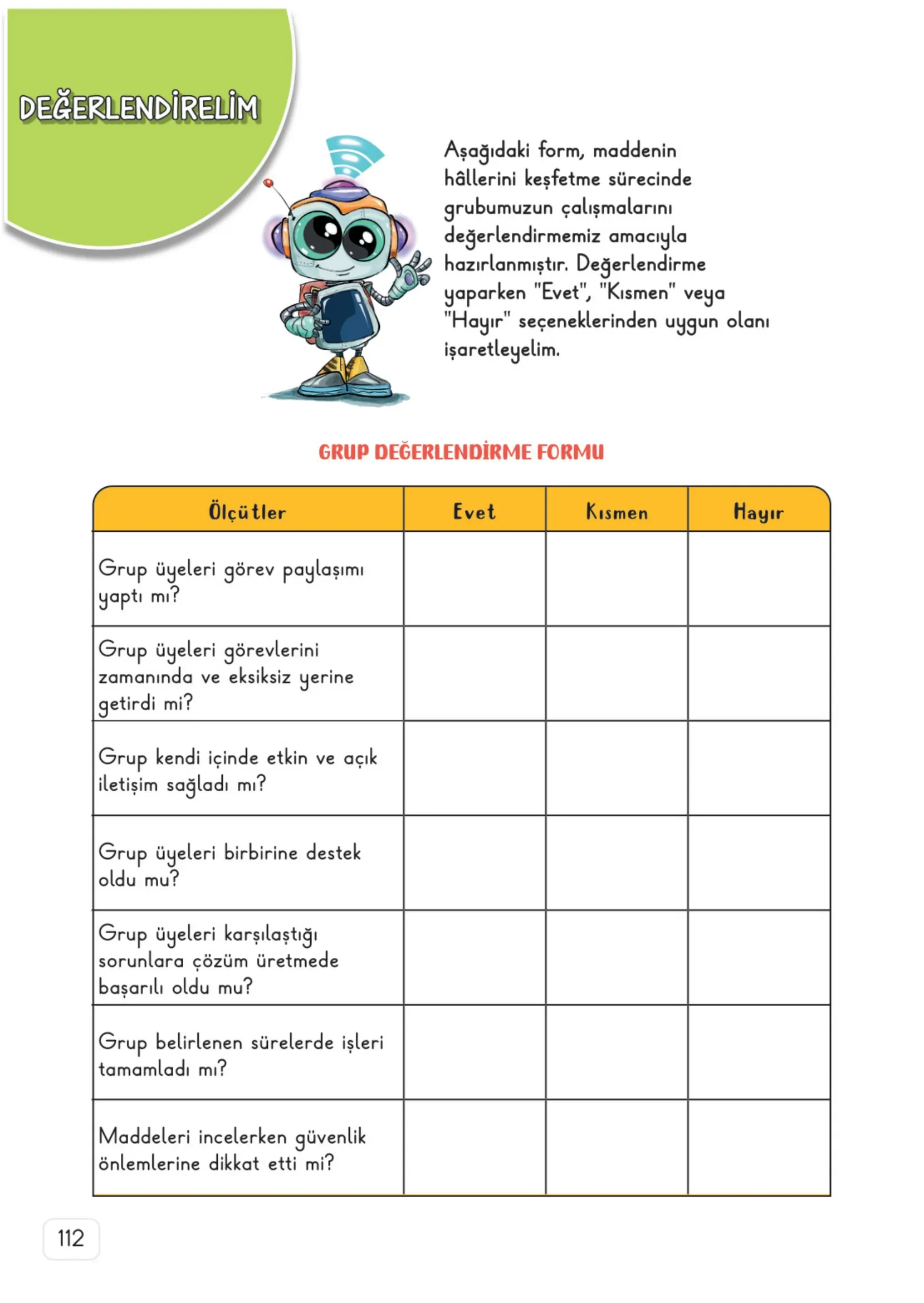 3. Sınıf Fen Bilimleri Ders Kitabı Cevapları Meb Yayınları 1. Kitap Sayfa 112