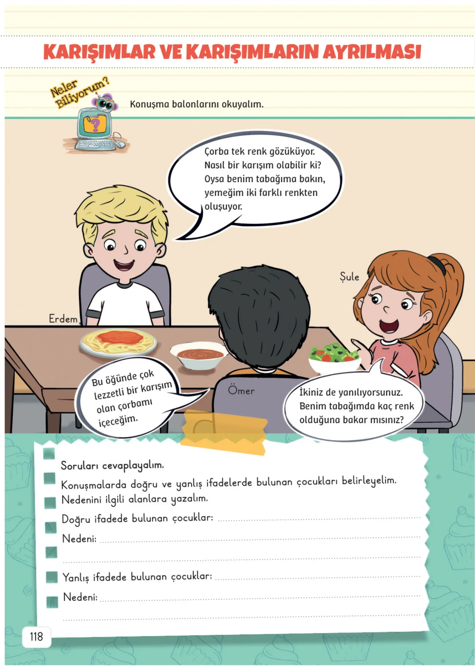 3. Sınıf Fen Bilimleri Ders Kitabı Cevapları Meb Yayınları 1. Kitap Sayfa 118