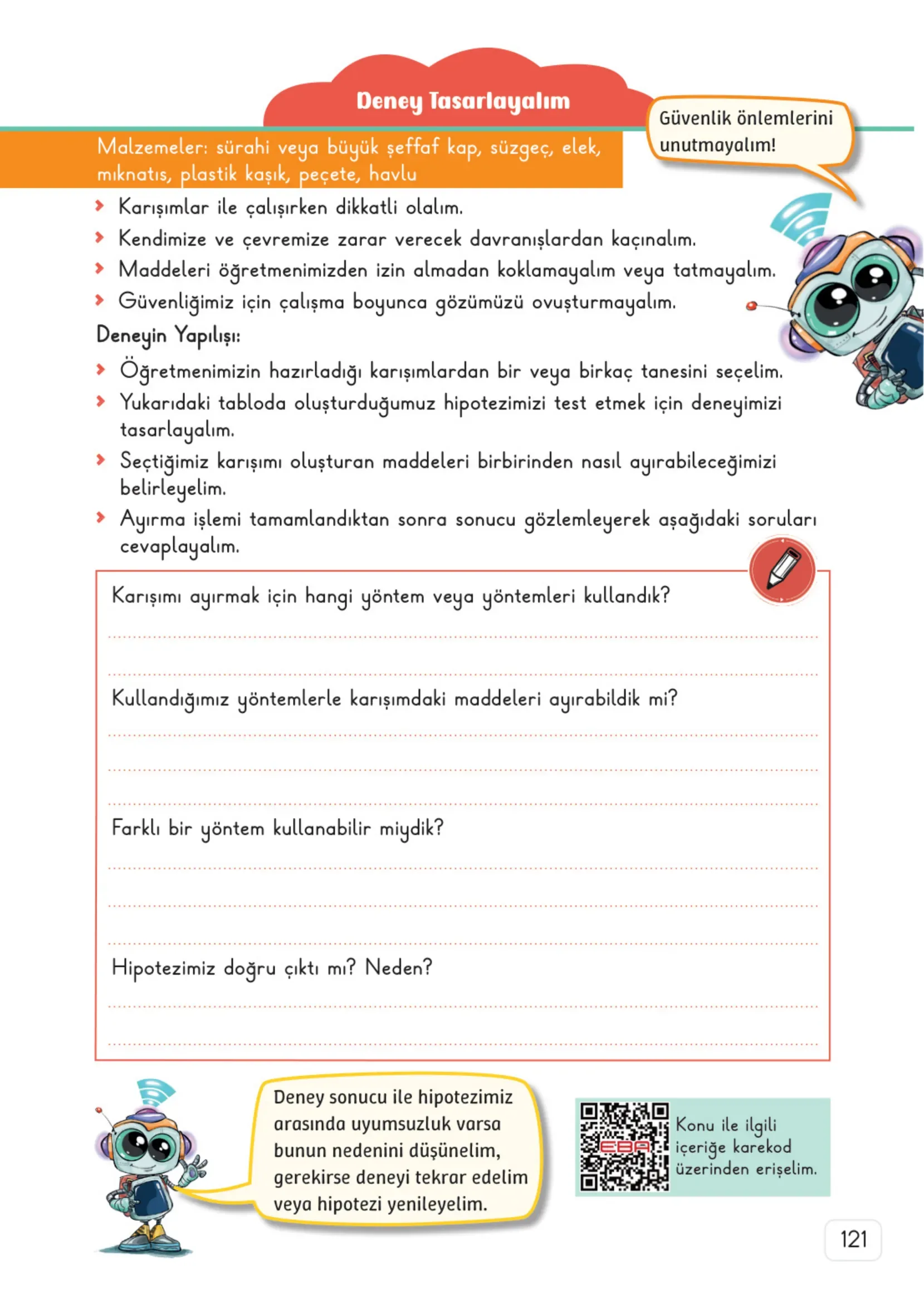 3. Sınıf Fen Bilimleri Ders Kitabı Cevapları Meb Yayınları 1. Kitap Sayfa 121