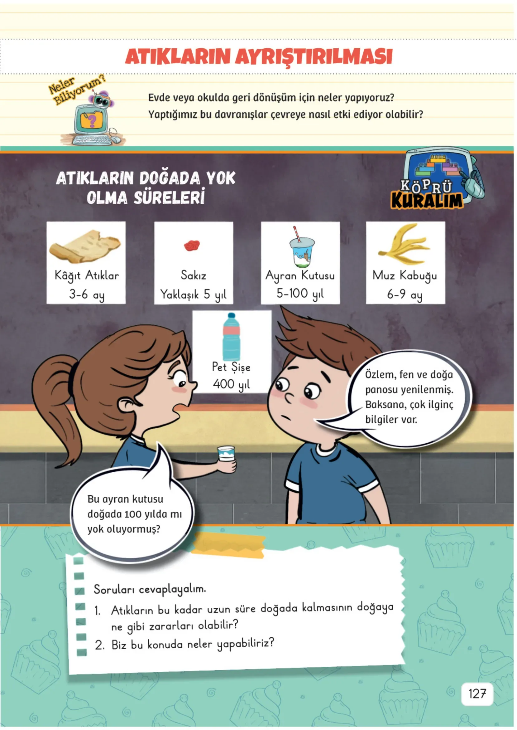 3. Sınıf Fen Bilimleri Ders Kitabı Cevapları Meb Yayınları 1. Kitap Sayfa 127
