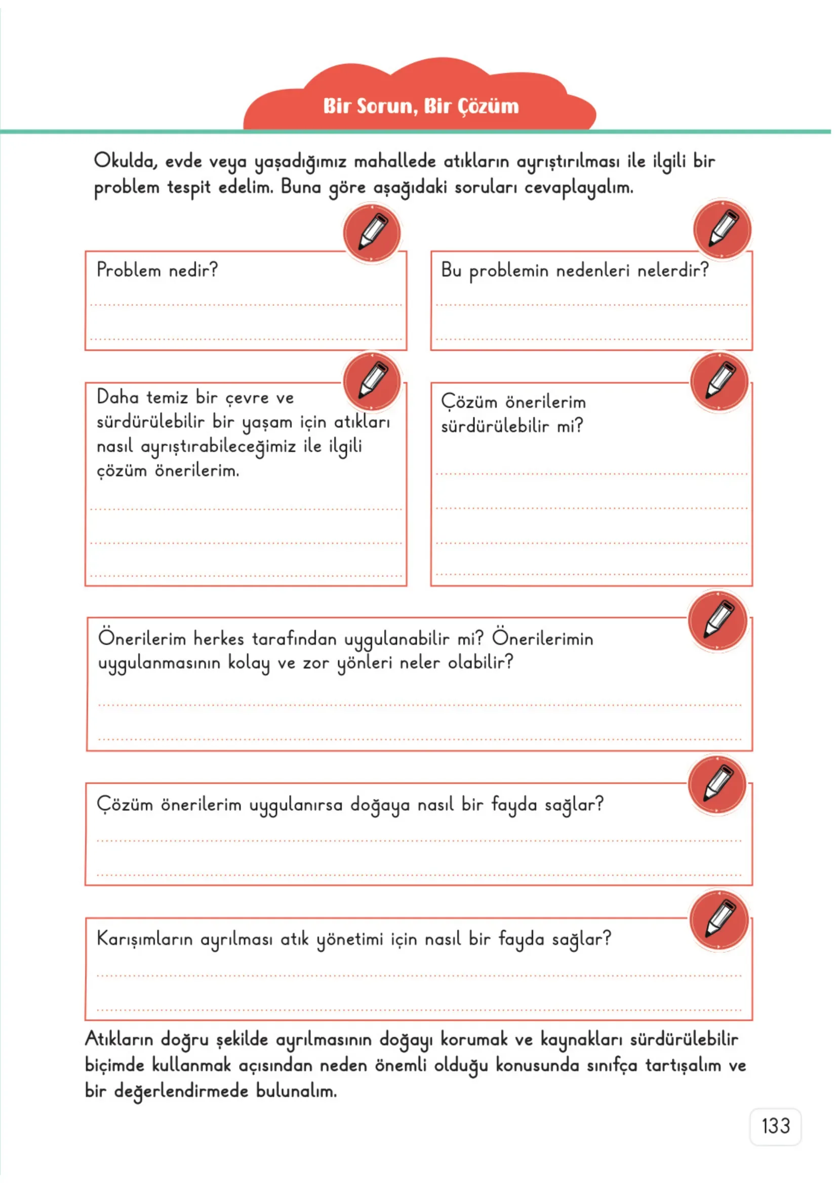 3. Sınıf Fen Bilimleri Ders Kitabı Cevapları Meb Yayınları 1. Kitap Sayfa 133