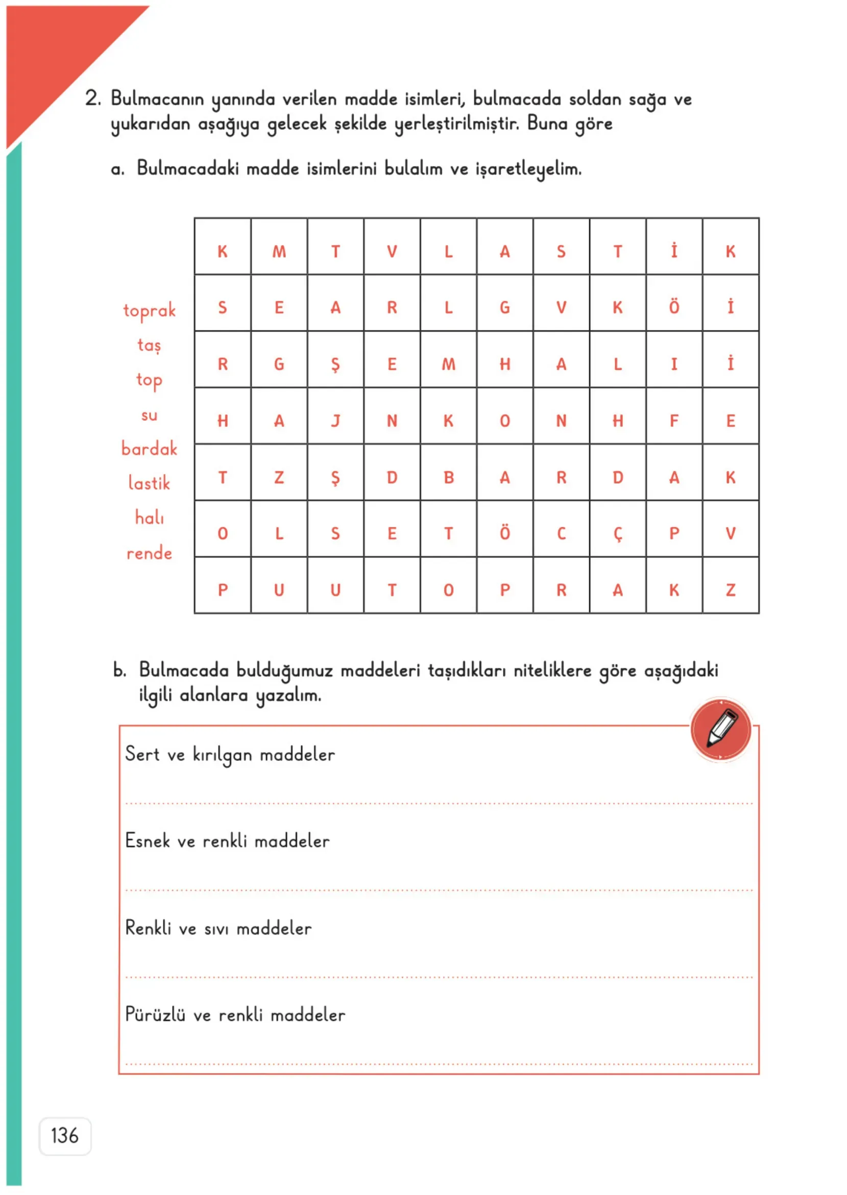 3. Sınıf Fen Bilimleri Ders Kitabı Cevapları Meb Yayınları 1. Kitap Sayfa 136