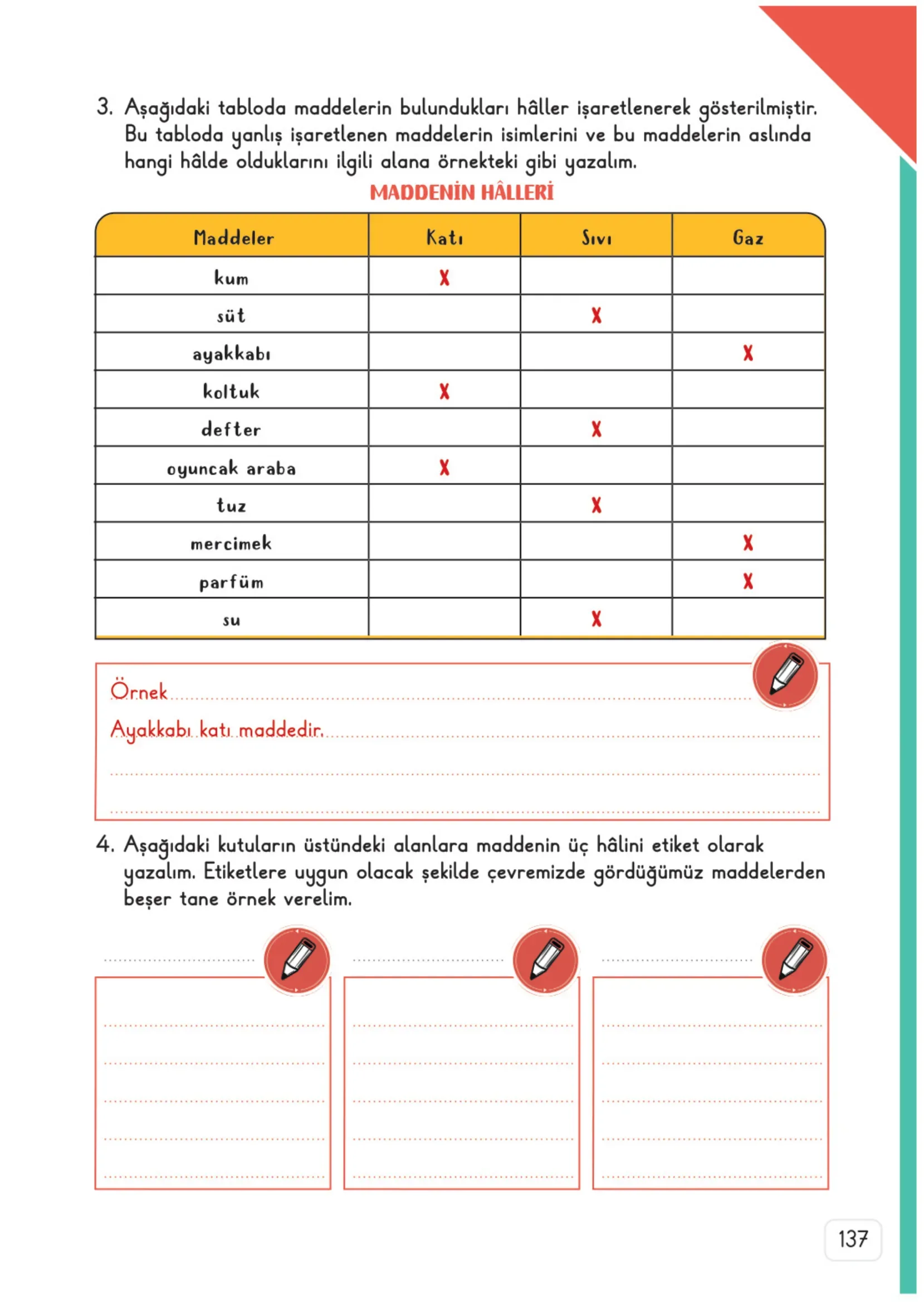 3. Sınıf Fen Bilimleri Ders Kitabı Cevapları Meb Yayınları 1. Kitap Sayfa 137