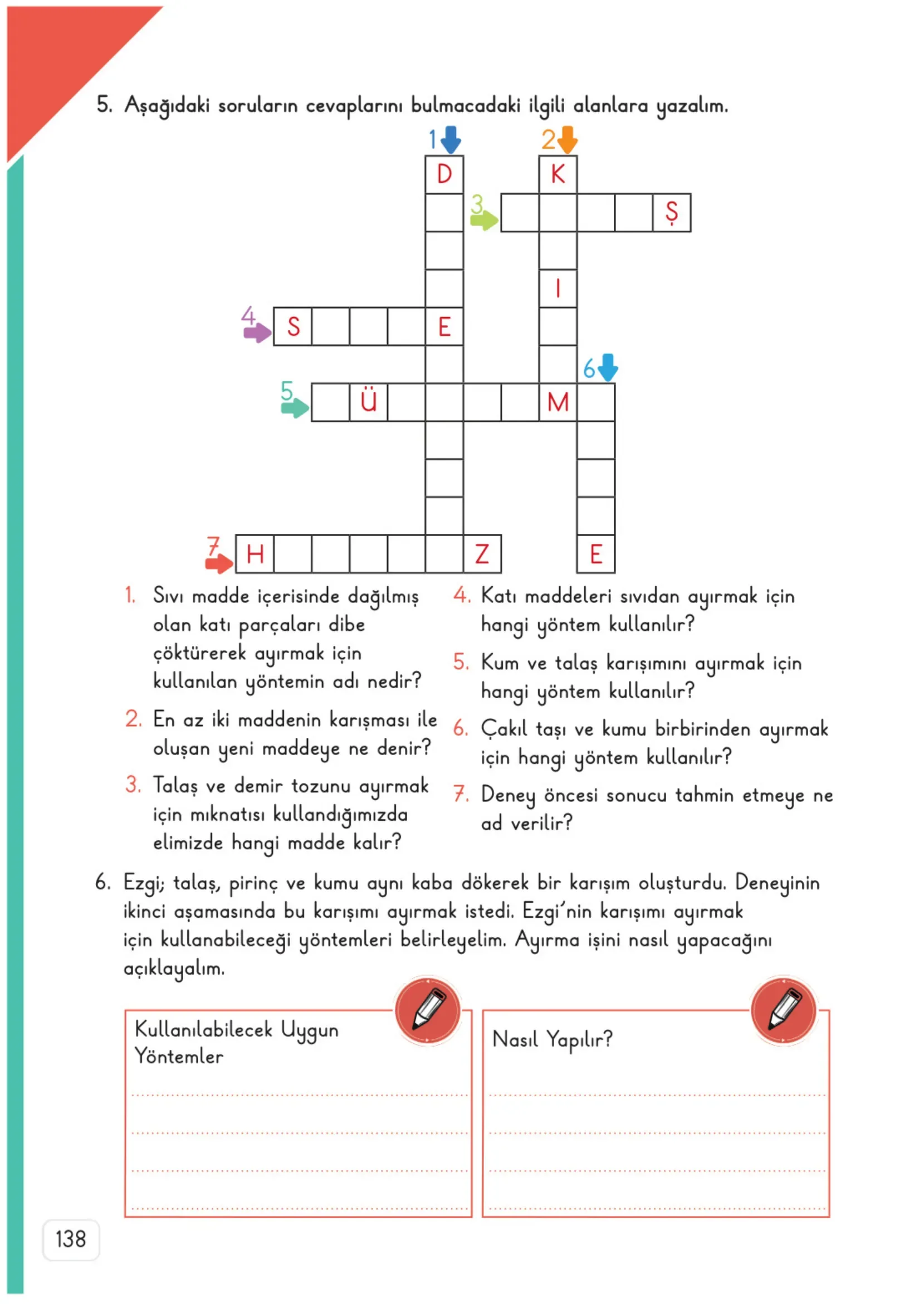 3. Sınıf Fen Bilimleri Ders Kitabı Cevapları Meb Yayınları 1. Kitap Sayfa 138