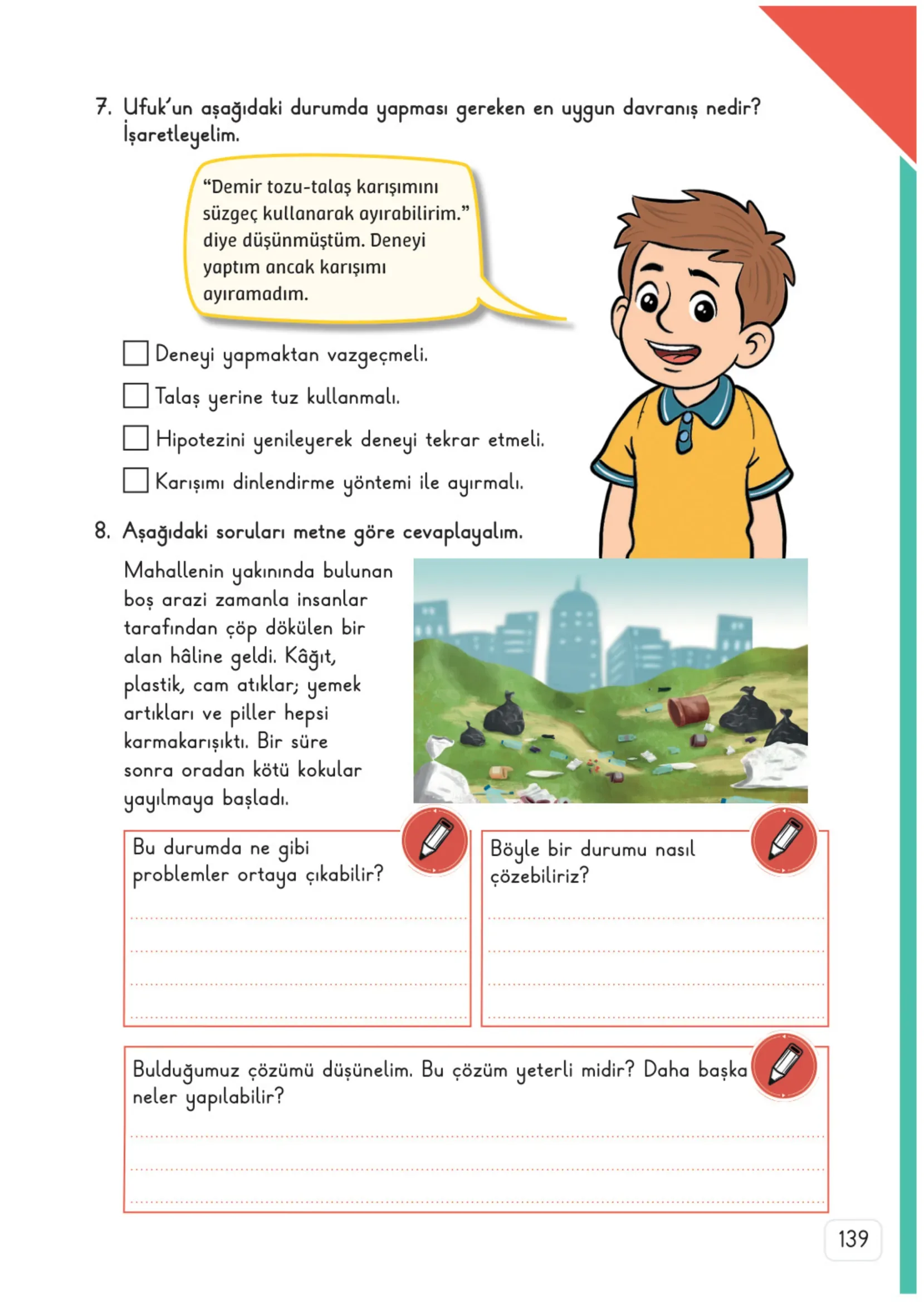 3. Sınıf Fen Bilimleri Ders Kitabı Cevapları Meb Yayınları 1. Kitap Sayfa 139