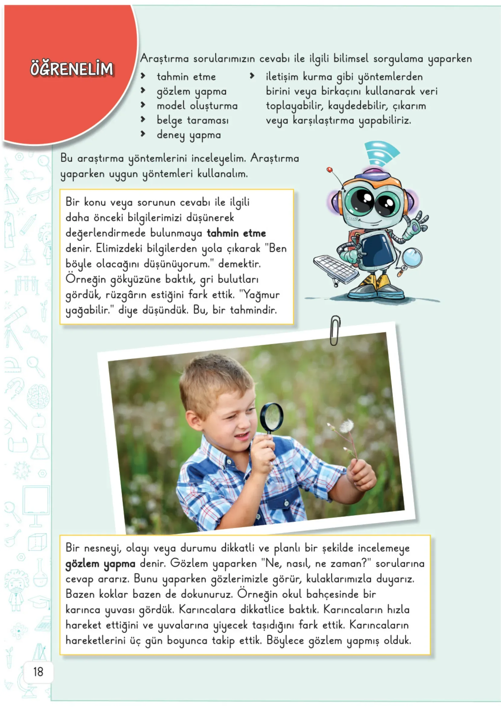 3. Sınıf Fen Bilimleri Ders Kitabı Cevapları Meb Yayınları 1. Kitap Sayfa 18