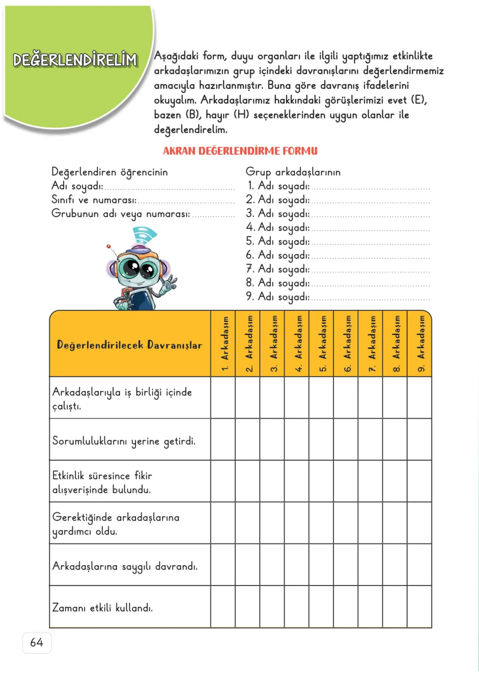 3. Sınıf Fen Bilimleri Ders Kitabı Cevapları Meb Yayınları 1. Kitap Sayfa 64