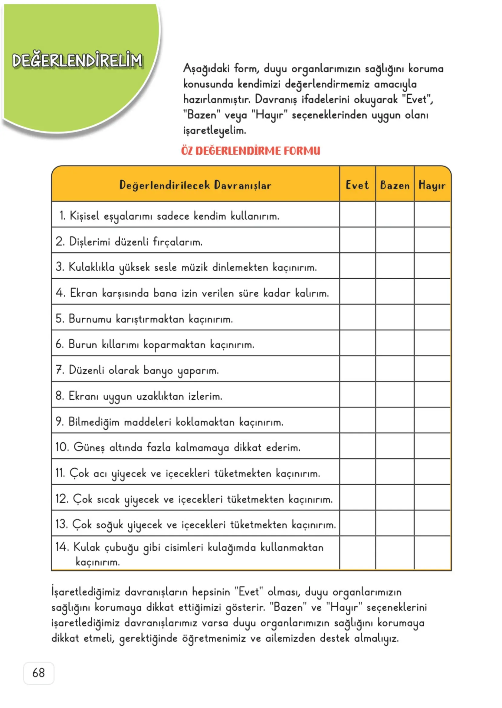 3. Sınıf Fen Bilimleri Ders Kitabı Cevapları Meb Yayınları 1. Kitap Sayfa 68