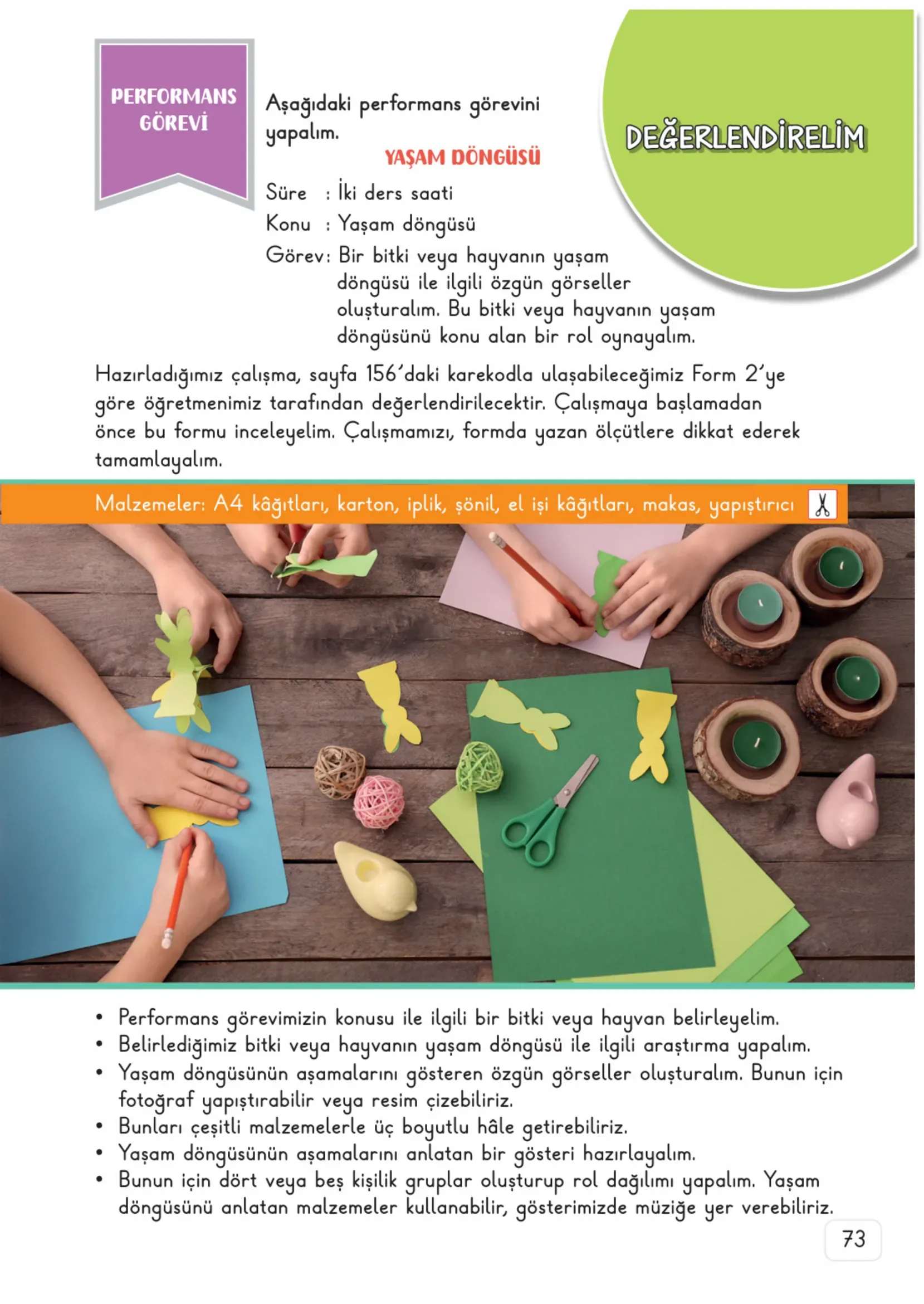 3. Sınıf Fen Bilimleri Ders Kitabı Cevapları Meb Yayınları 1. Kitap Sayfa 73