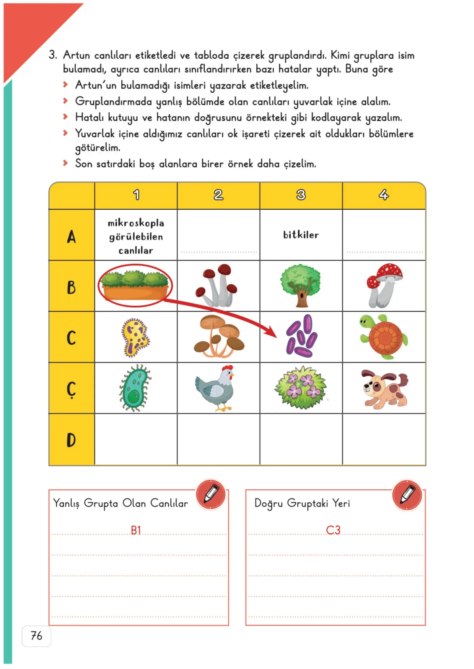 3. Sınıf Fen Bilimleri Ders Kitabı Cevapları Meb Yayınları 1. Kitap Sayfa 76